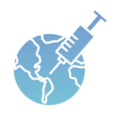 Yeryüzü gezegeni enjeksiyon sağlığıyla çevrimiçi siluet gradyan stili