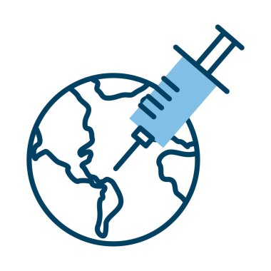 Dünya gezegeni enjeksiyon sağlığıyla çevrimiçi yarım çizgi biçimi