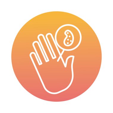 Covid19 virüs parçacık blok biçimi ile el