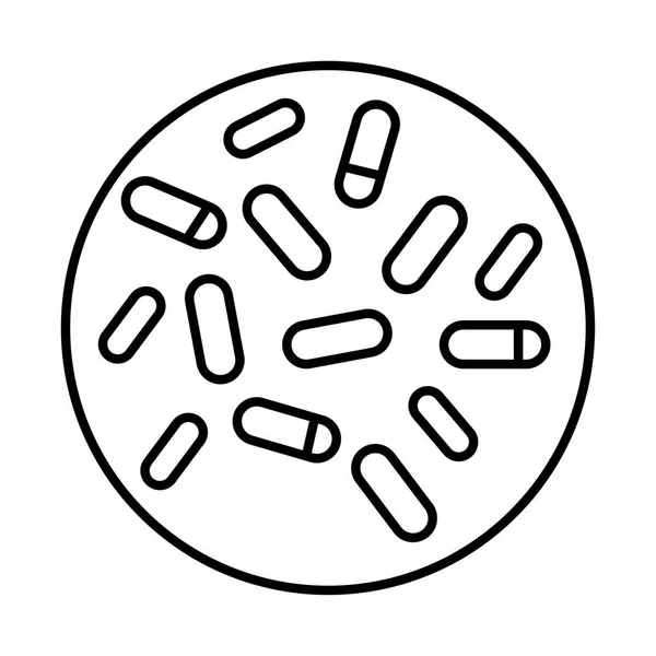 Bacteriën cultuur lijn stijl pictogram — Stockvector