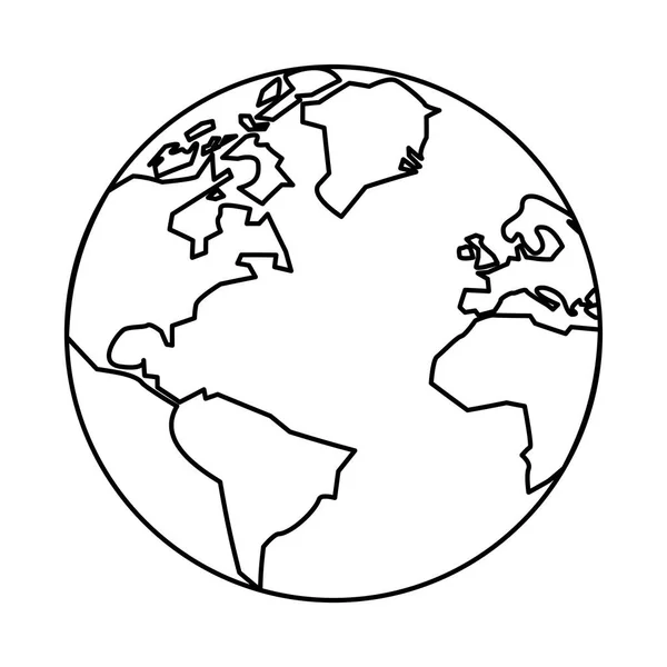 Planeta mundo Terra mapas ícone —  Vetores de Stock