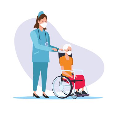 yaşlı karakterleri koruyan hemşire