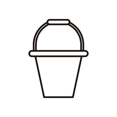 ev bakımı plastik kova çizgisi biçimi simgesi