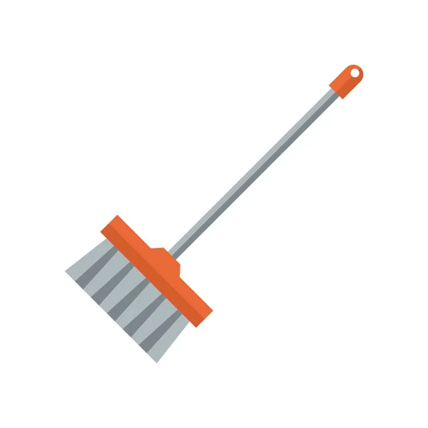 Vassoura ferramenta de limpeza estilo plano — Vetor de Stock