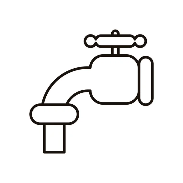 Linea acqua icona stile rubinetto — Vettoriale Stock