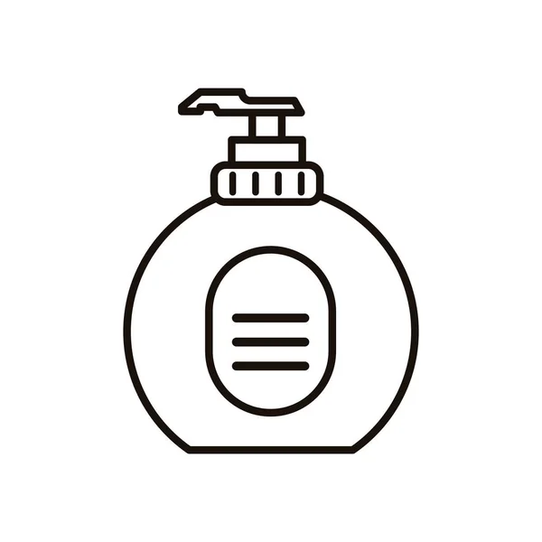 プッシュディスペンサーラインスタイルの消毒用ペットボトル製品 — ストックベクタ