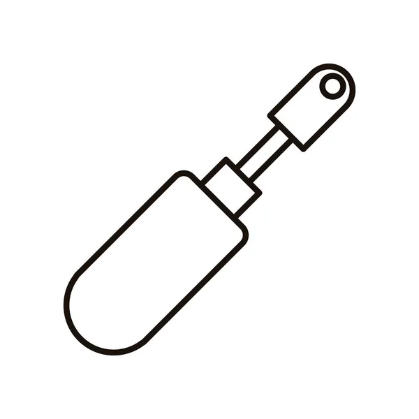 Tandenborstel lijn stijl pictogram — Stockvector