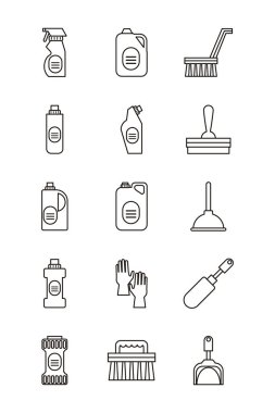 Bir dezenfektan dezenfektan paketi simgeleri ayarlar