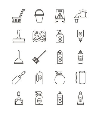 Bir dezenfektan dezenfektan paketi simgeleri ayarlar