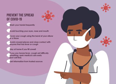 Bayan doktorla kovid19 kampanyasının yayılmasını engellemek için.