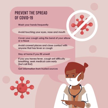 Bayan doktorla kovid19 kampanyasının yayılmasını engellemek için.