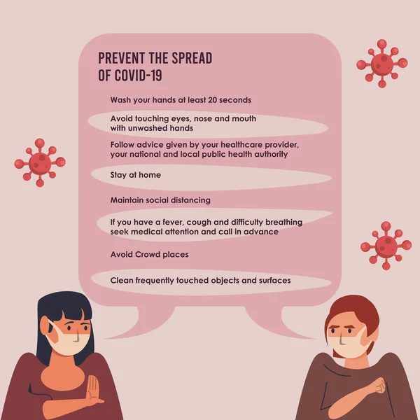 Prevenir la propagación de la campaña covid19 con el grupo de mujeres — Vector de stock