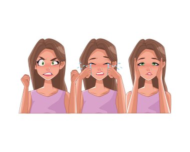 Stres belirtileri gösteren bir grup kadın.