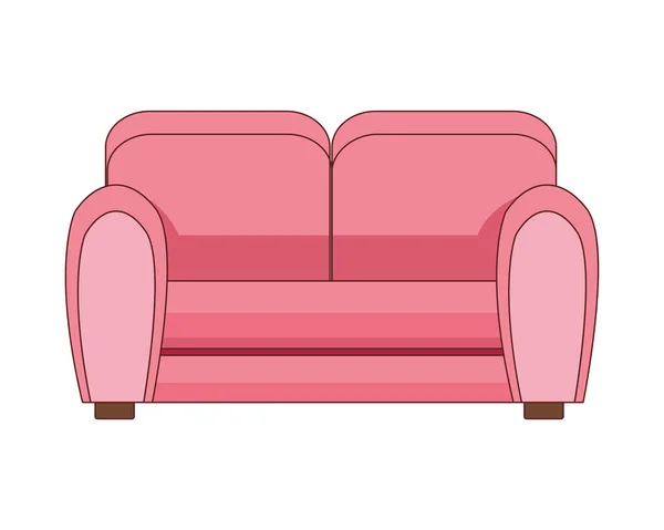 Sofa livingroom forniture isolated icon — Stock Vector