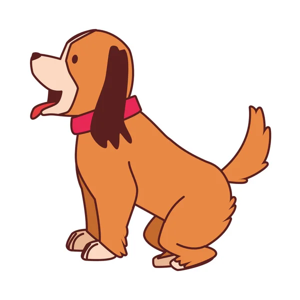 Lindo pequeño perro mascota carácter — Vector de stock