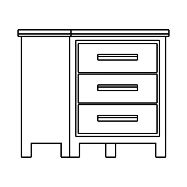 木制抽屉家具隔离图标 — 图库矢量图片