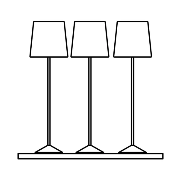 Hus lampor dekorativa isolerade ikoner — Stock vektor