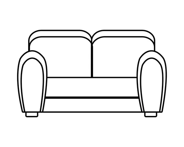 Bank woonkamer meubelen geïsoleerd icoon — Stockvector