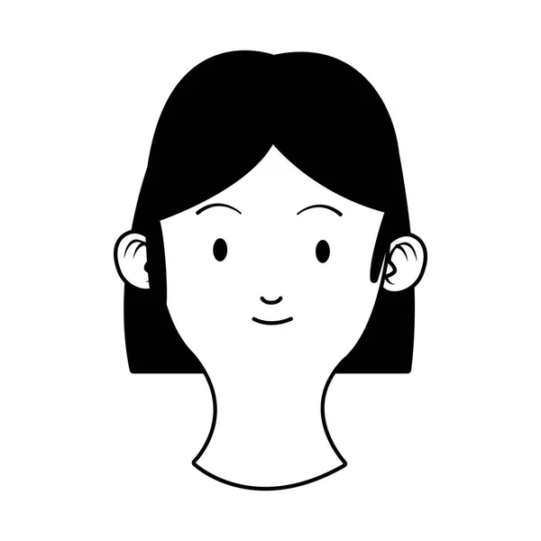 Cabeza joven mujer avatar carácter — Vector de stock