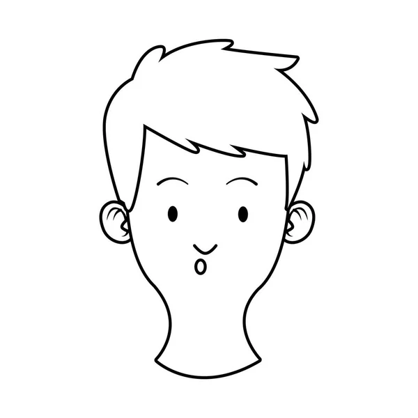 Tête jeune homme avatar personnage — Image vectorielle