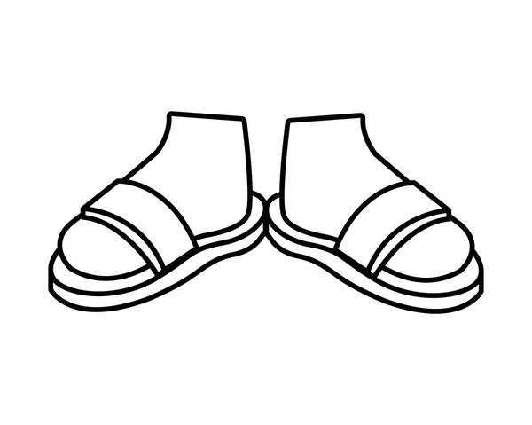 Füße mit Socken und Sandalen — Stockvektor