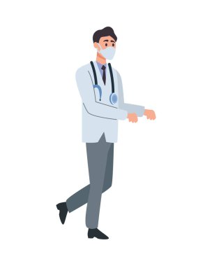 Yüzü maskeli profesyonel doktor.