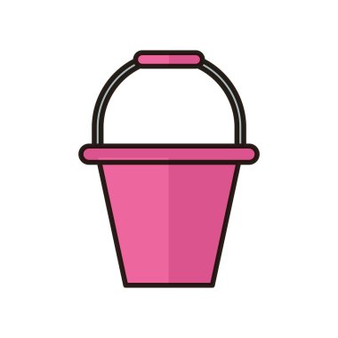oda bakımı plastik kova düz stil simgesi