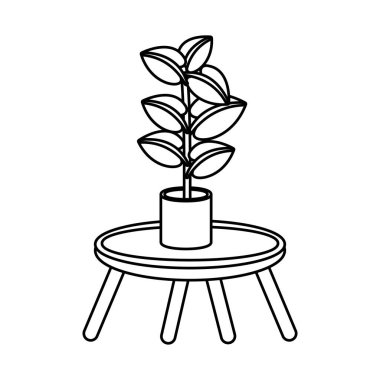 Merkezi masa ve ev bitkisi simgesi