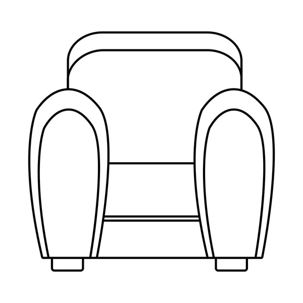 Sofá salón muebles icono aislado — Vector de stock