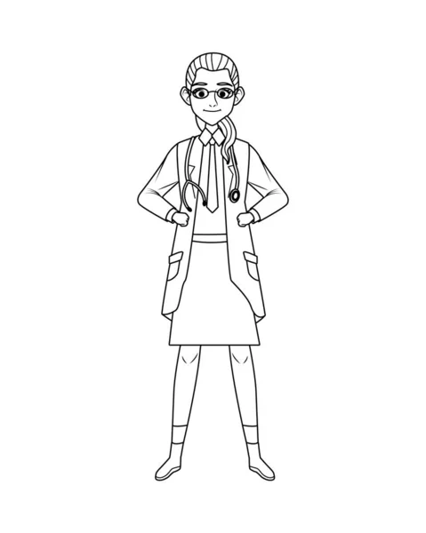 Femme médecin avatar personnage icône — Image vectorielle