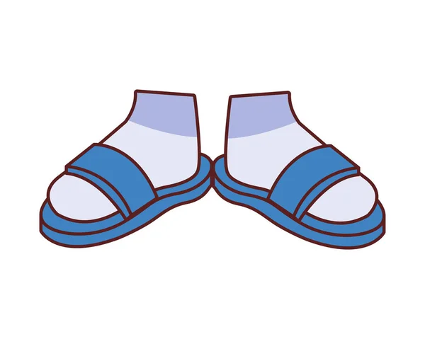 Foots with socks and sandals — Stock Vector