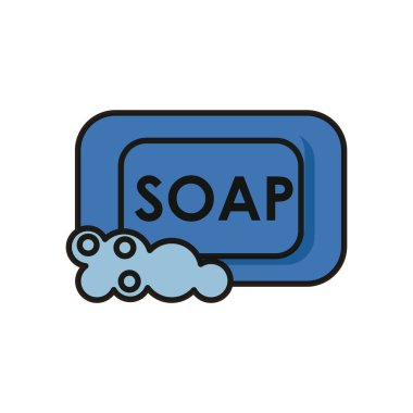 köpük düz stil ikonlu sabun