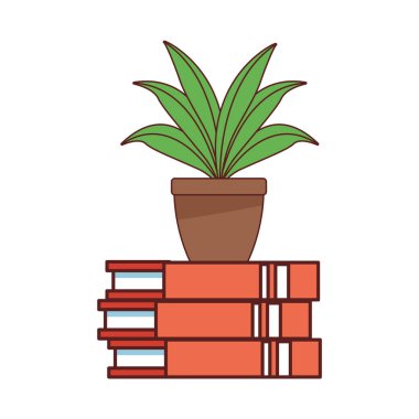 Ev dekorasyonu kitaplarındaki ev bitkisi.