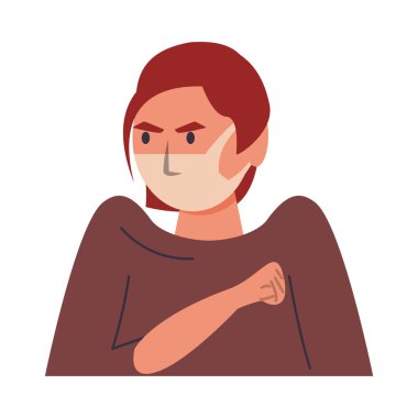 Yüz maskesi kullanan kadın