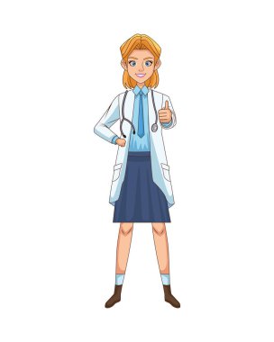 kadın doktor avatar karakter simgesi
