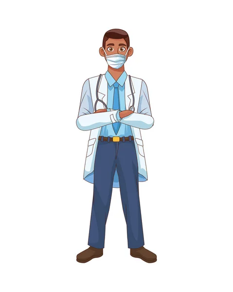 Profesyonel doktor avatar karakter simgesi — Stok Vektör