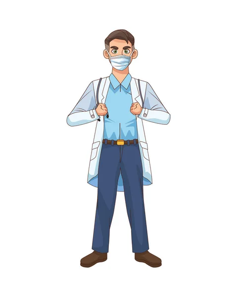 Profi Arzt Avatar Charakter-Ikone — Stockvektor