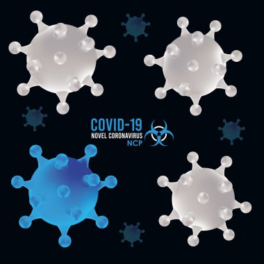covid19 parçacık ve harf kampanya deseni