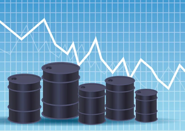 Oil price market with barrels — Stock Vector