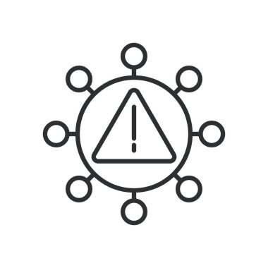 covid19 virüs parçacığı ve uyarı sinyali çizgisi biçimi