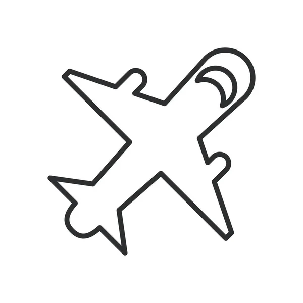 Avion volant icône de style de ligne — Image vectorielle