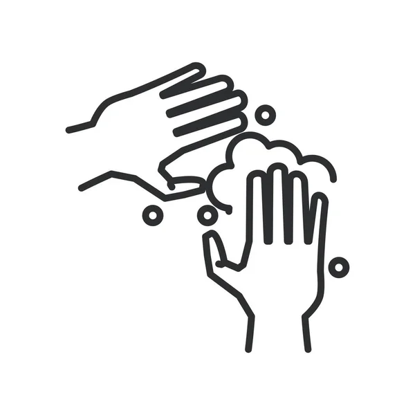 Hands washing line style icon — Stock Vector