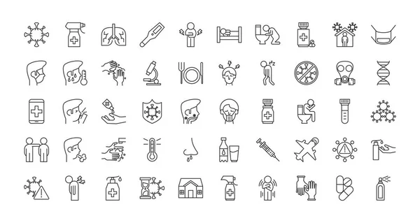 Paquete de iconos de conjunto covid19 — Archivo Imágenes Vectoriales