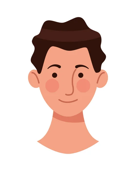 Junger Mann Kopf Charakter-Ikone — Stockvektor