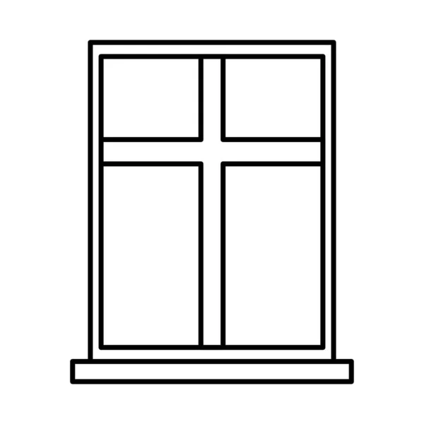 Fenêtre maison fermée icône isolée — Image vectorielle