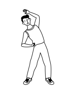 Aerobik yapan genç bir sporcu.