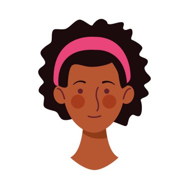 Afro genç kadın baş karakter simgesi