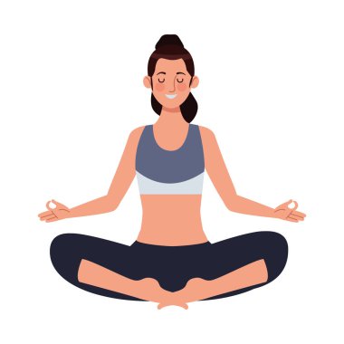Yoga yapan genç bir bayan sporcu.