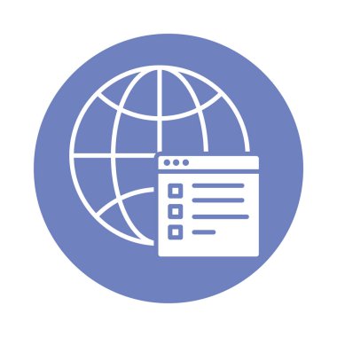 Web şablonu blok biçim simgesine sahip küresel tarayıcı