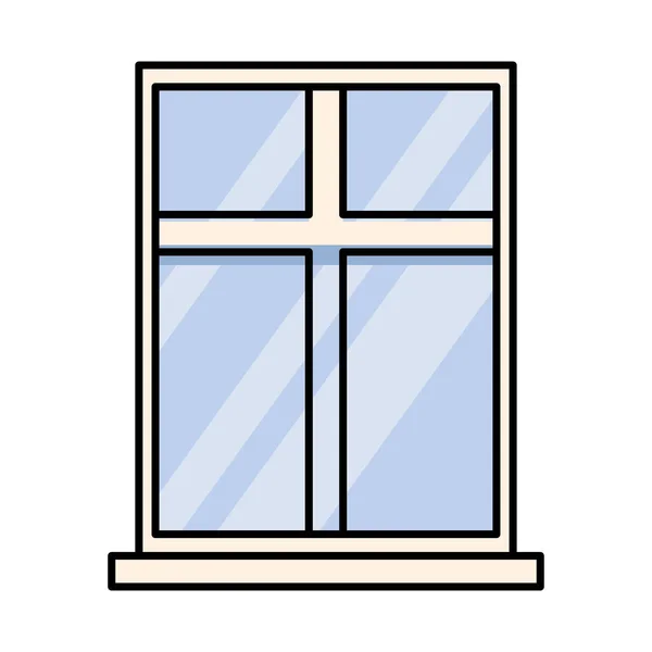 Window house closed isolated icon — Stock Vector